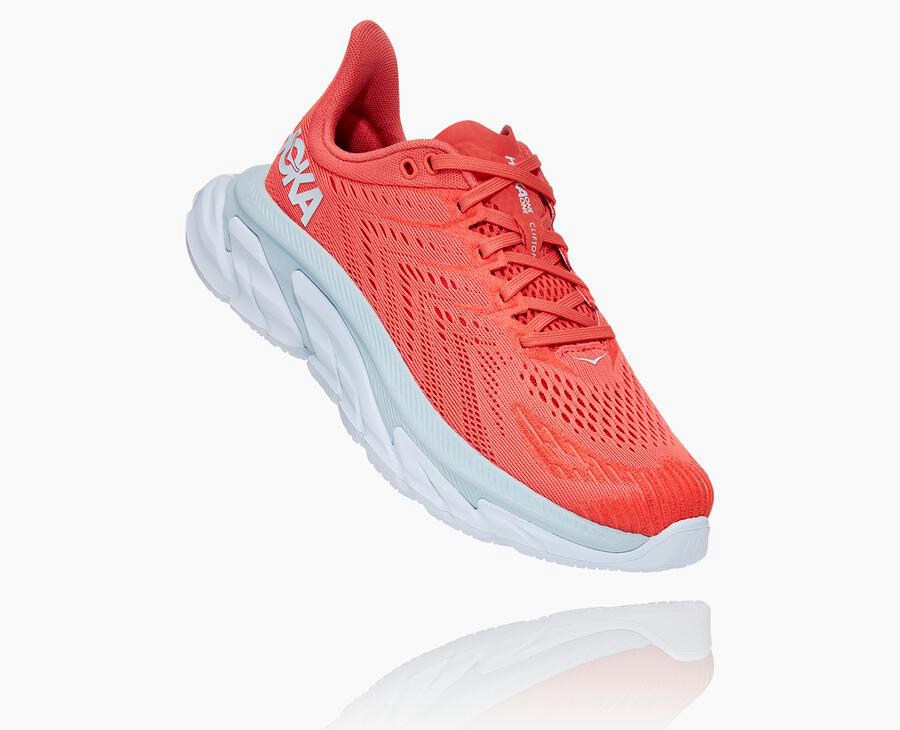 Hoka One One Løbesko Dame - Clifton Edge - Rød/Hvide - 480629QRO